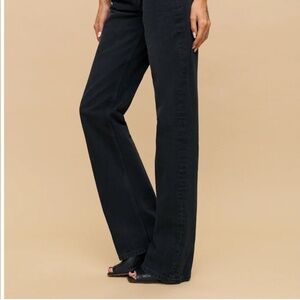 Reformation Wilder High Rise Wide Leg Jeans Black - Size 31